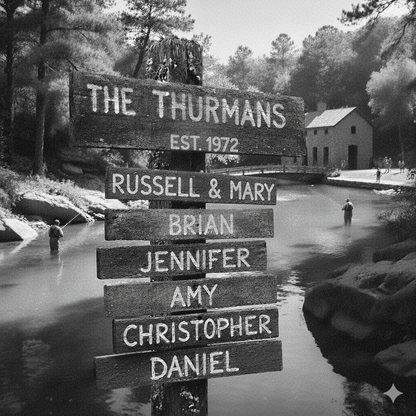 Custom Family Street Sign Digital Image and HueForge