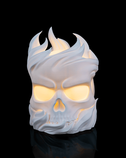 3D Printed Skull Sphere - Table Lamp - Printed in PLA Plastic - RGB Color Changing Lighting - Remote control