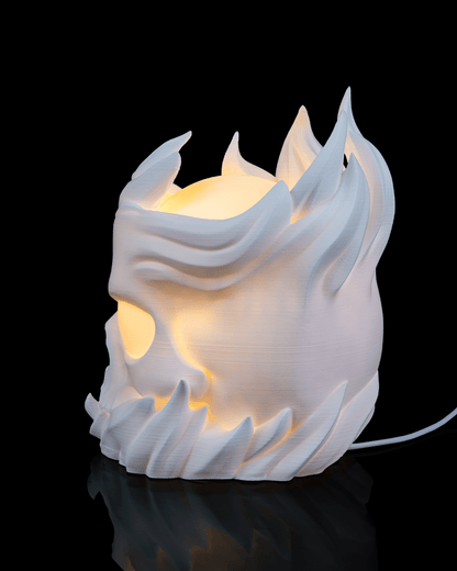 3D Printed Skull Sphere - Table Lamp - Printed in PLA Plastic - RGB Color Changing Lighting - Remote control