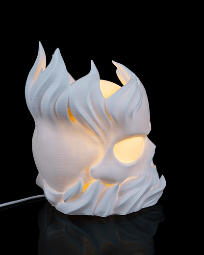 3D Printed Skull Sphere - Table Lamp - Printed in PLA Plastic - RGB Color Changing Lighting - Remote control