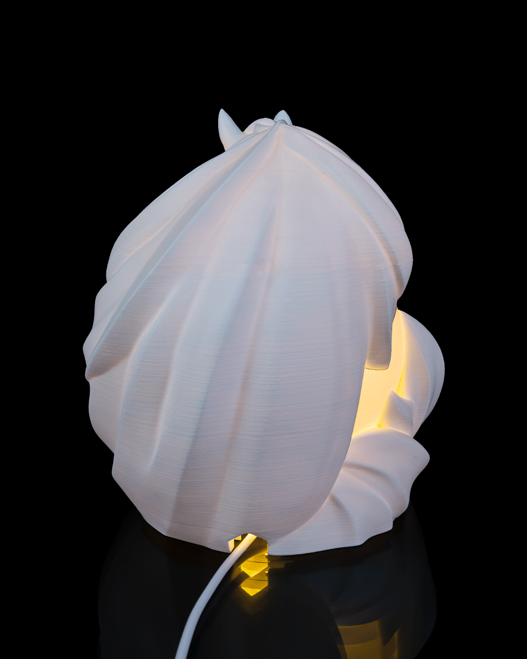 3D Printed Stallion Sphere - Table Lamp - Printed in PLA Plastic - RGB Color Changing Lighting - Remote control