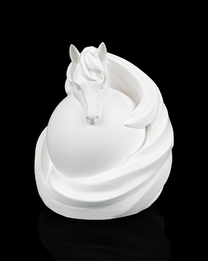 3D Printed Stallion Sphere - Table Lamp - Printed in PLA Plastic - RGB Color Changing Lighting - Remote control