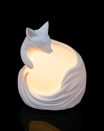 3D Printed Vulpine Sphere - Table Lamp - Printed in PLA Plastic - RGB Color Changing Lighting - Remote control