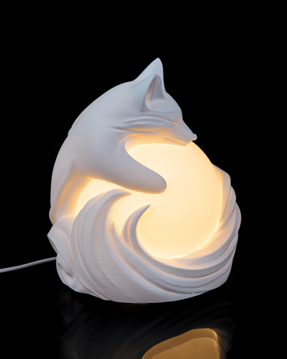 3D Printed Vulpine Sphere - Table Lamp - Printed in PLA Plastic - RGB Color Changing Lighting - Remote control