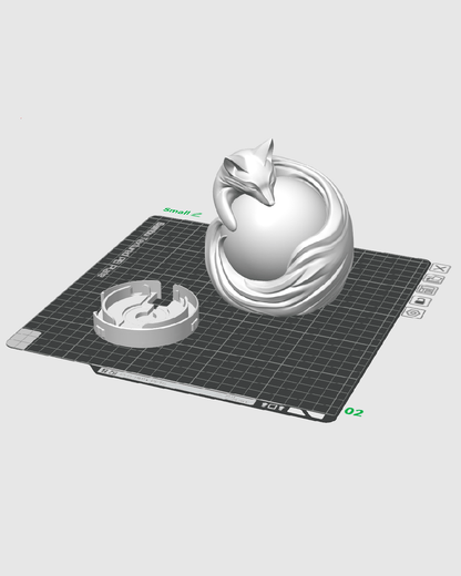3D Printed Vulpine Sphere - Table Lamp - Printed in PLA Plastic - RGB Color Changing Lighting - Remote control