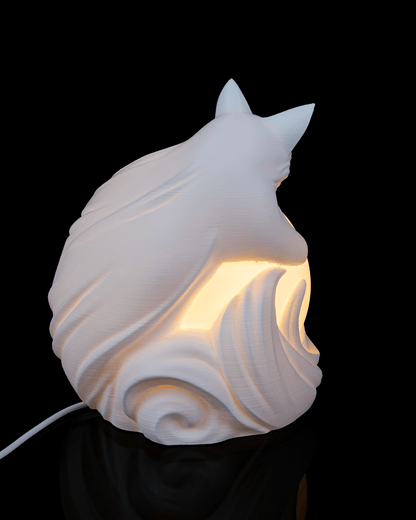 3D Printed Vulpine Sphere - Table Lamp - Printed in PLA Plastic - RGB Color Changing Lighting - Remote control