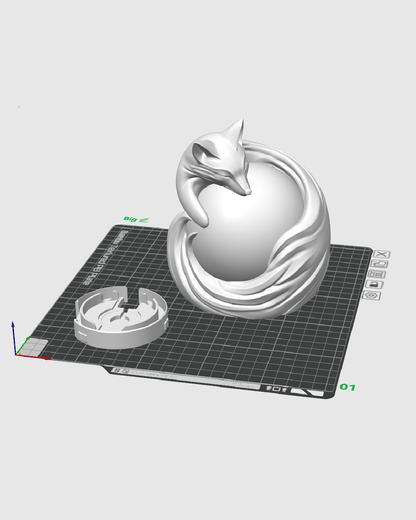 3D Printed Vulpine Sphere - Table Lamp - Printed in PLA Plastic - RGB Color Changing Lighting - Remote control