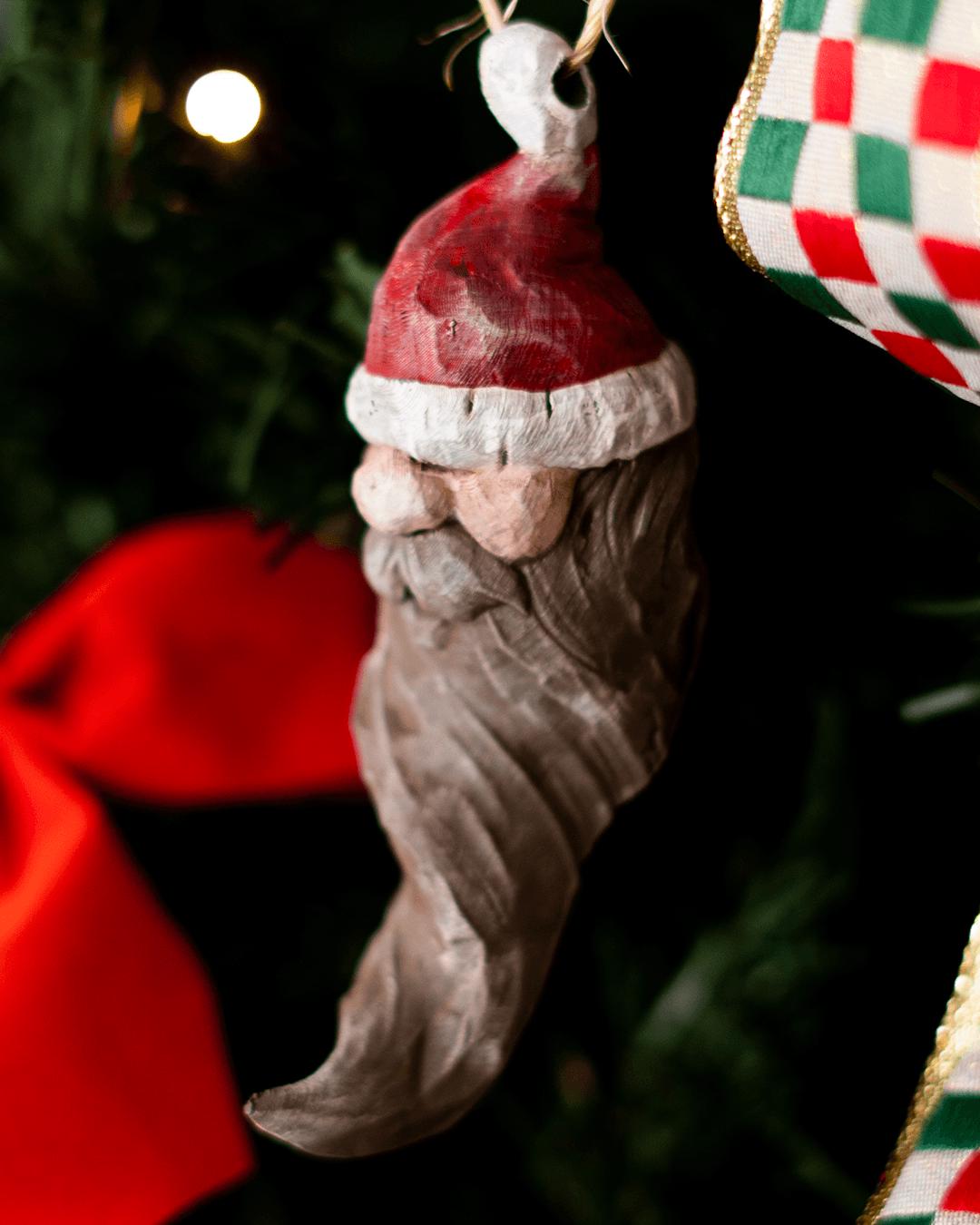Hand-Carved Xmas Ornaments Complete Set - Not Painted