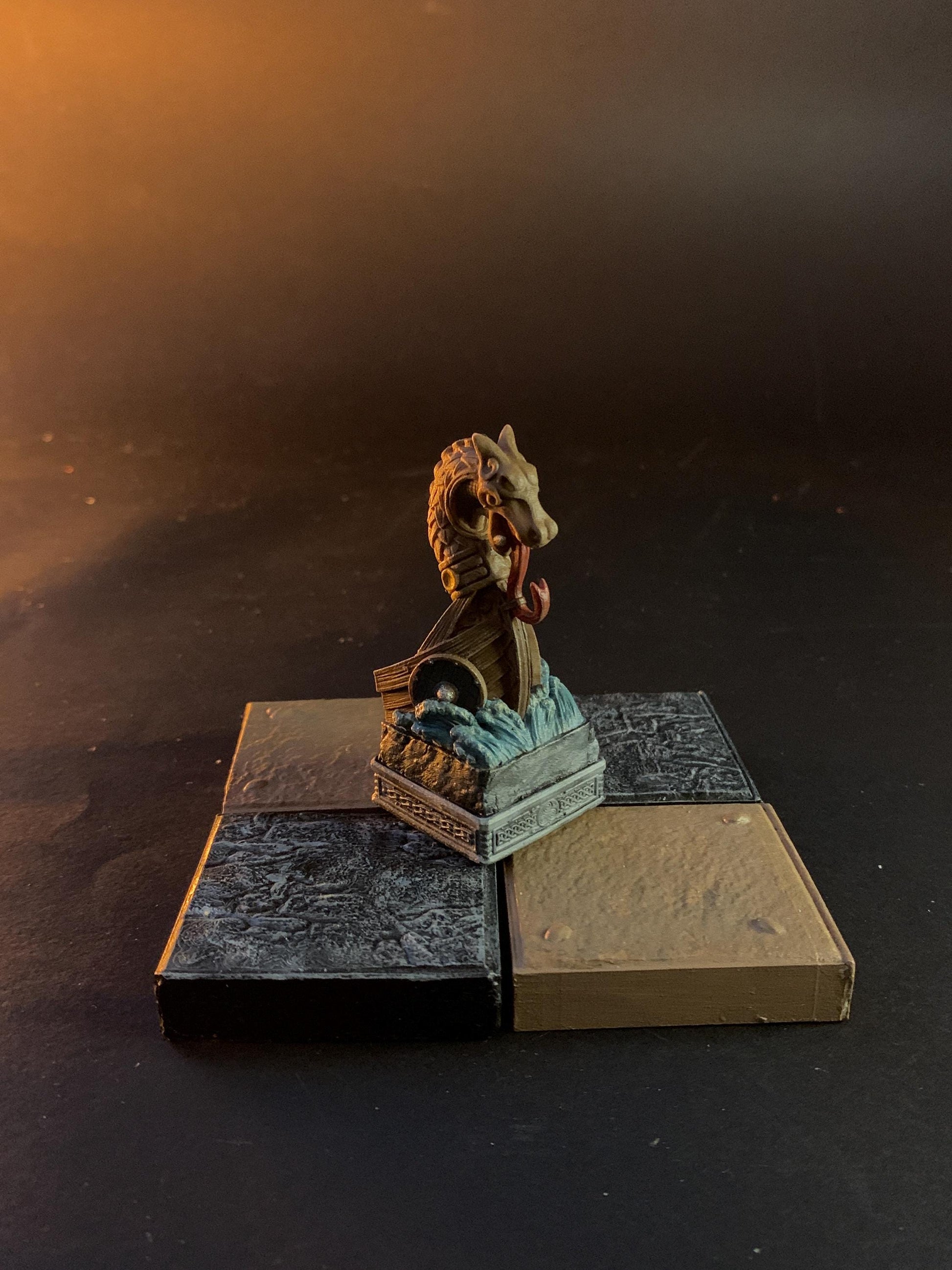 Solid Resin Viking Half Chess Set (16 pieces )