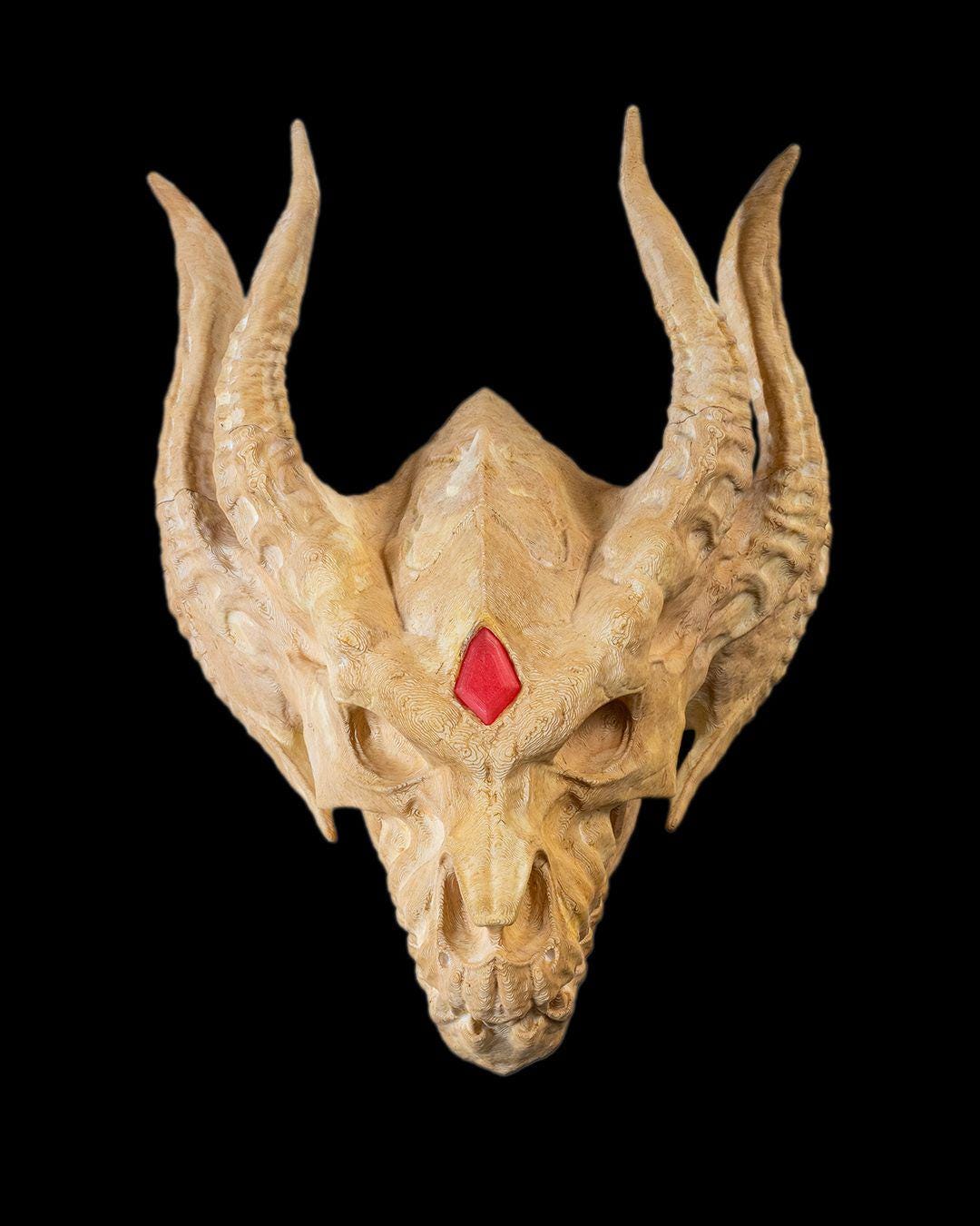 Silver Dragon Skull