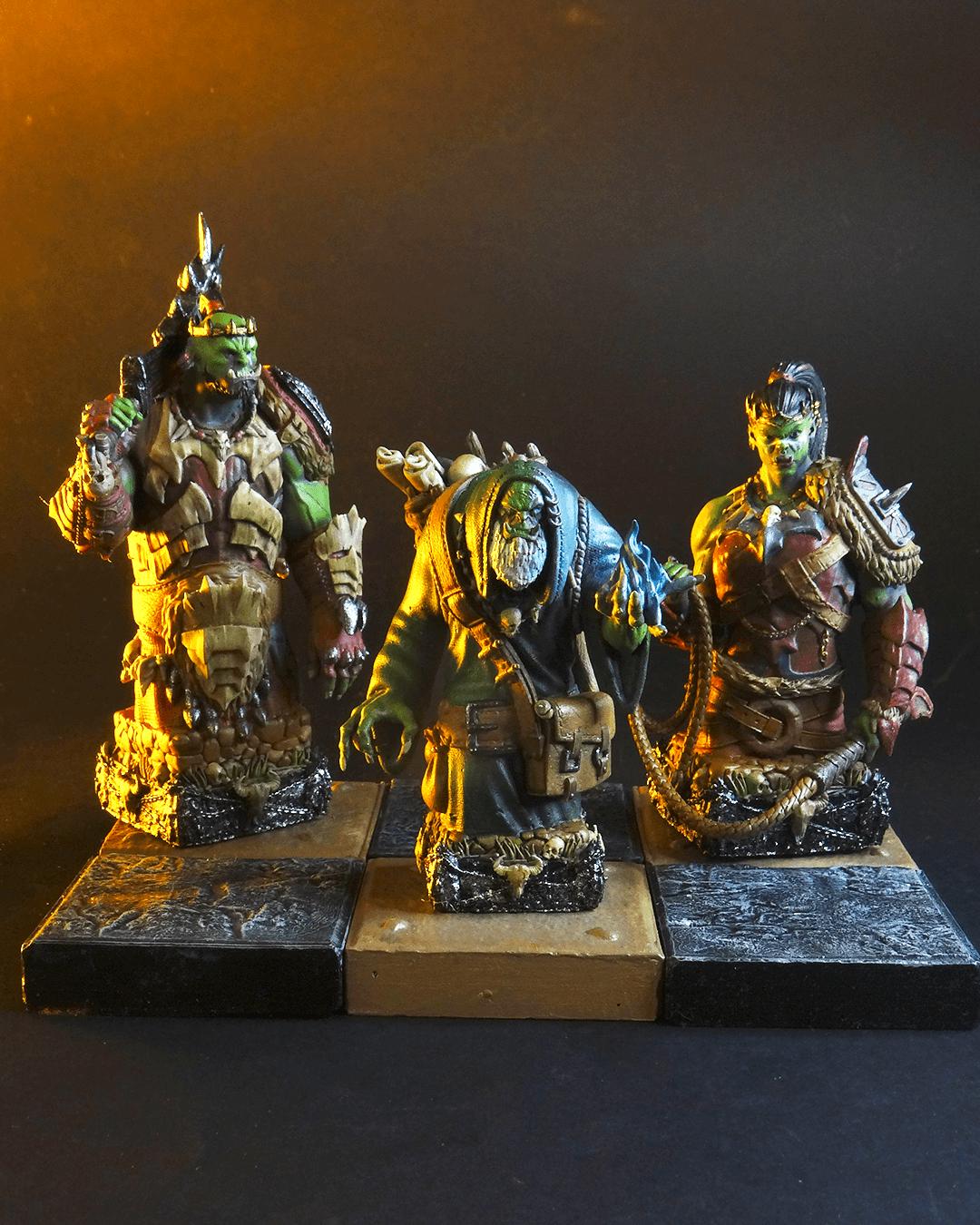 Solid Resin Orc Half Chess Set (16 pieces )