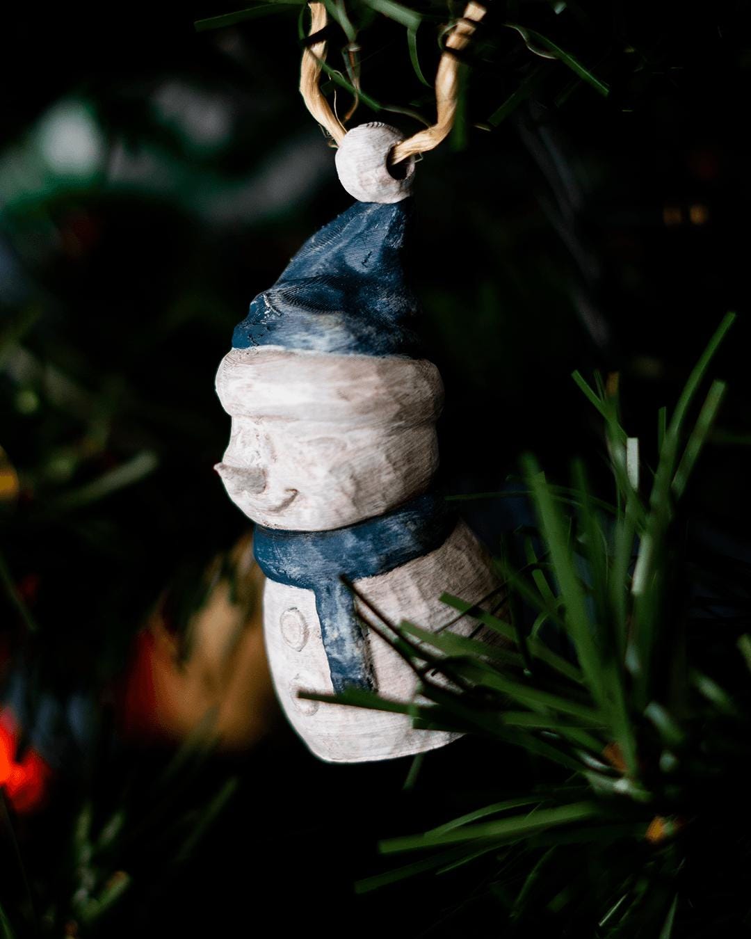 Hand-Carved Xmas Ornaments Complete Set - Not Painted