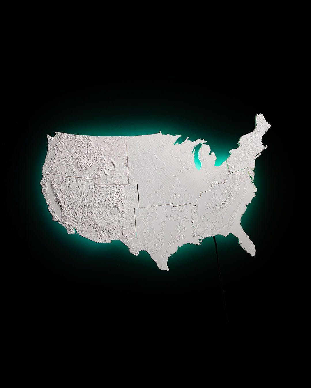American Map Wall Light