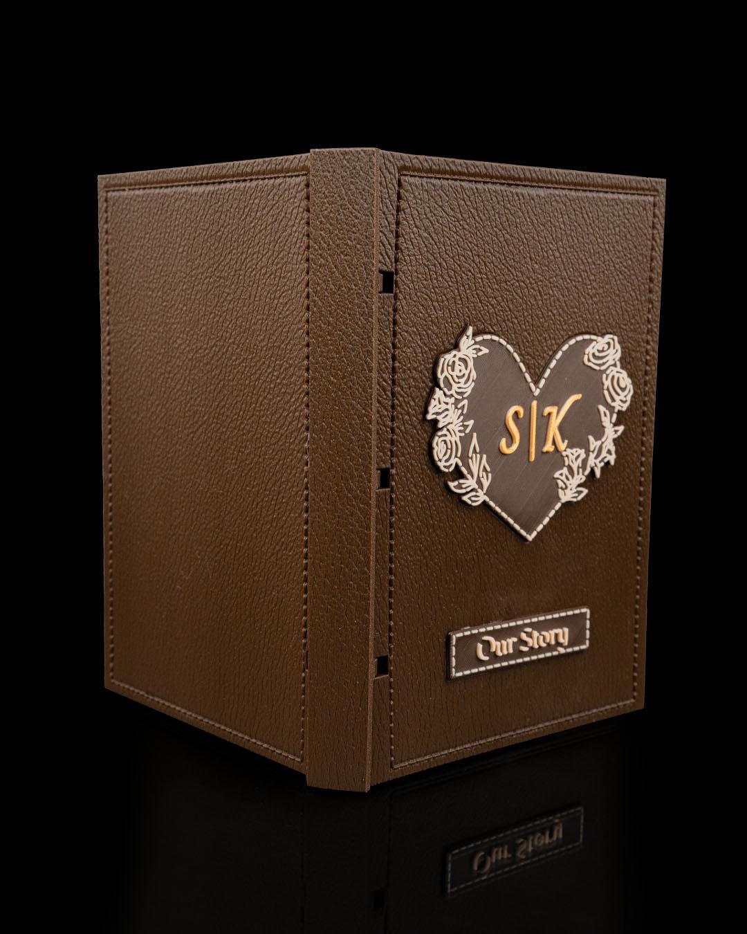 Leather Book Custom Scrapbook (3D Printed - NOT REAL LEATHER)