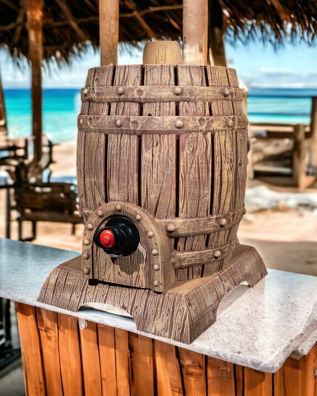 Carved Barrel Wine Bag Dispenser