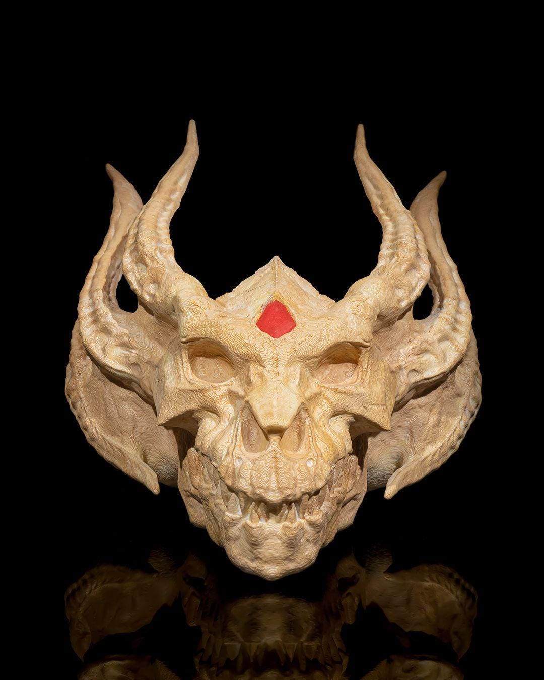 Silver Dragon Skull