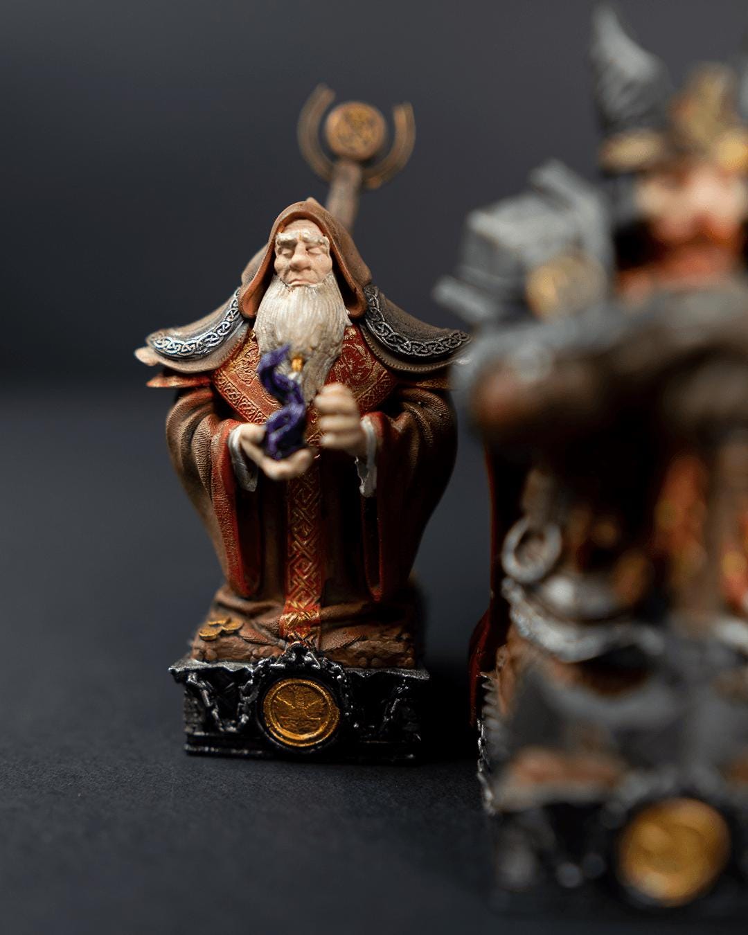 Solid Resin Dwarven Half Chess Set (16 pieces )