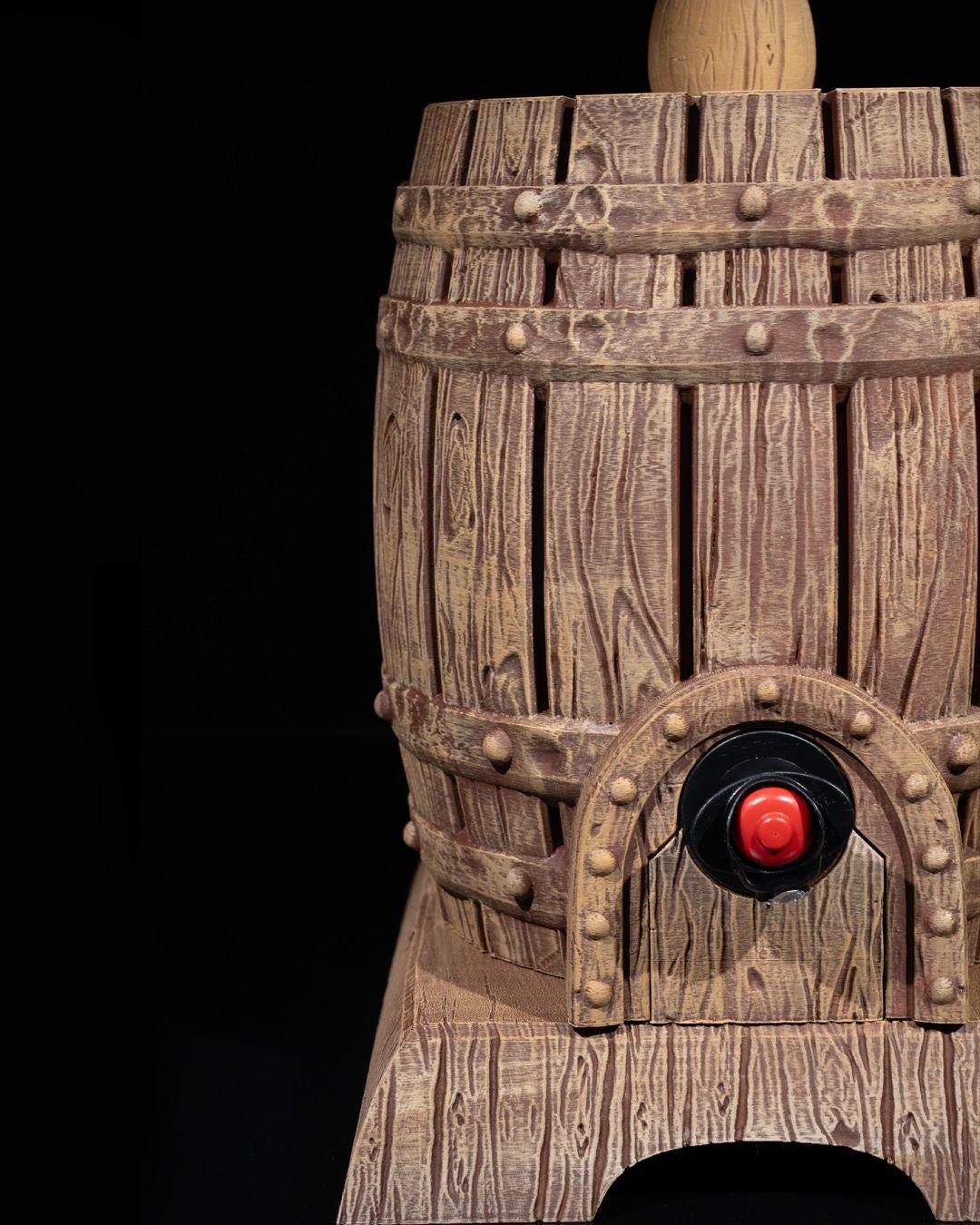 Carved Barrel Wine Bag Dispenser