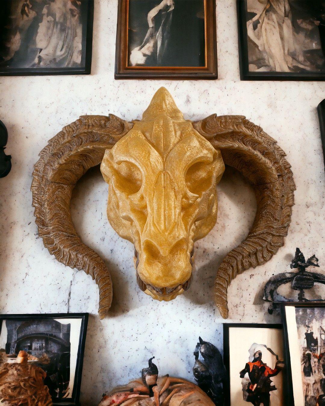 Gold Dragon Skull