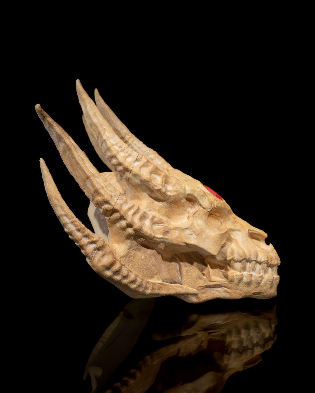 Silver Dragon Skull