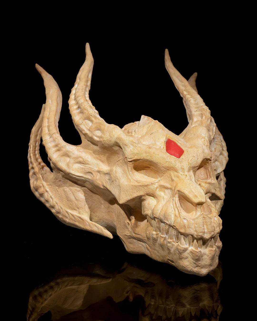 Silver Dragon Skull