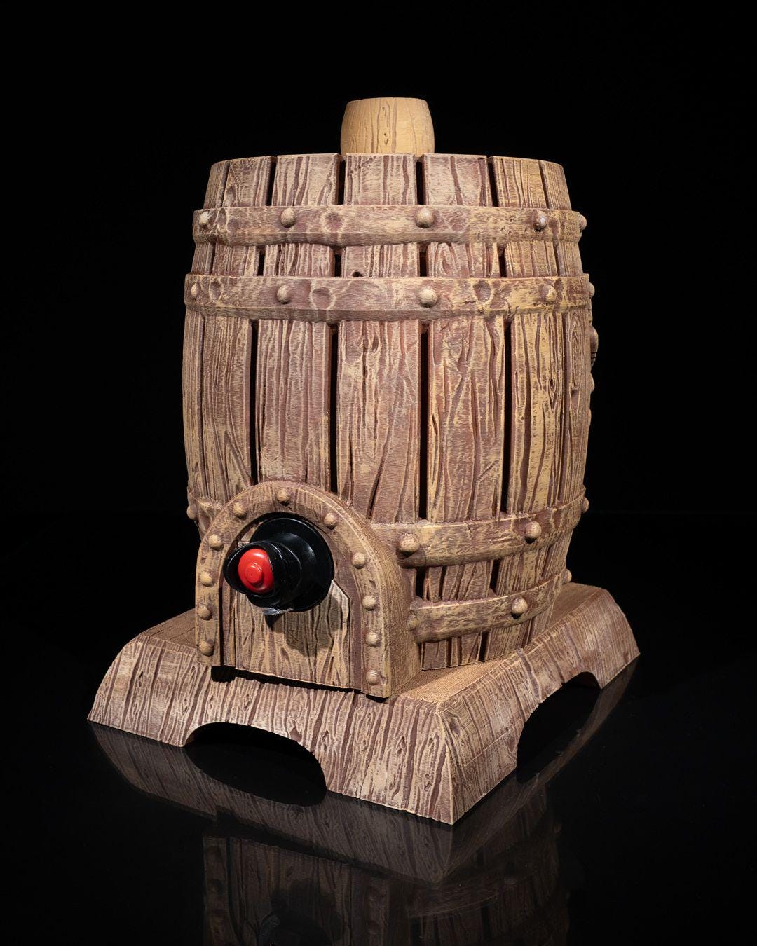 Carved Barrel Wine Bag Dispenser