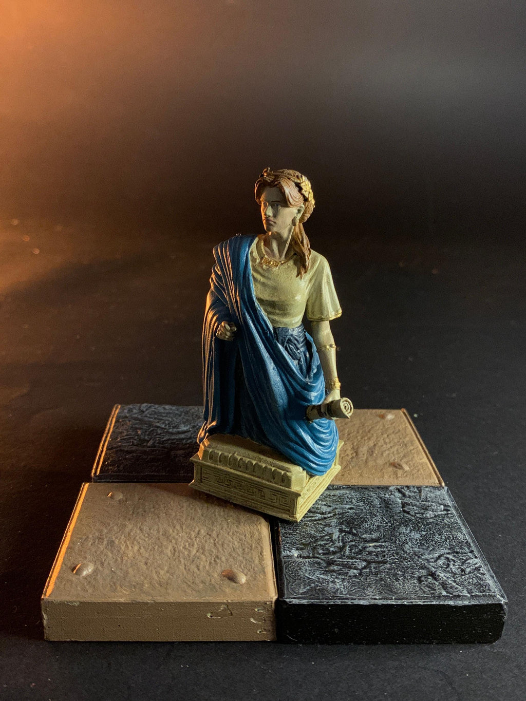 Solid Resin Greek Half Chess Set (16 pieces )
