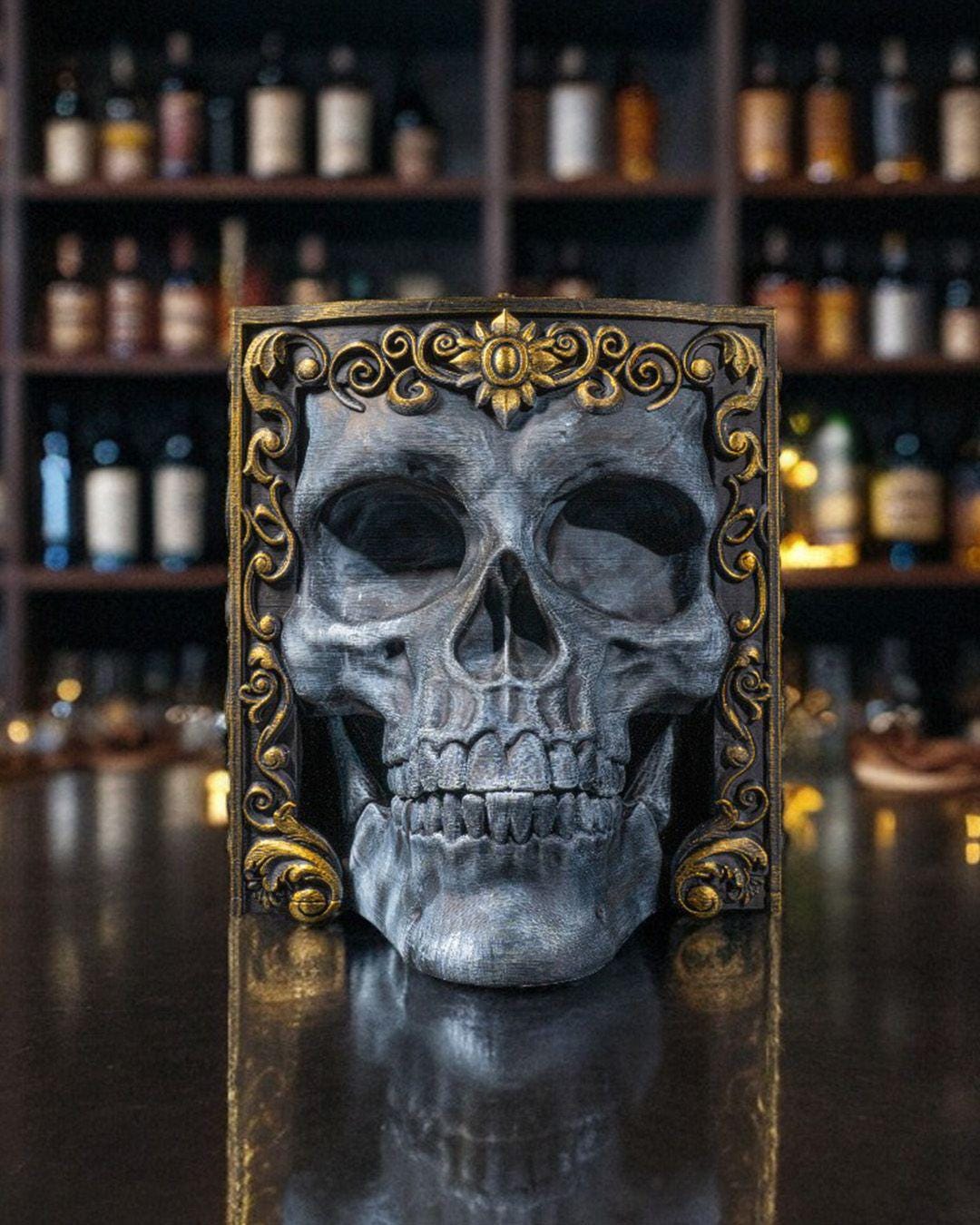 Skull Adornment Wine Bag Dispenser