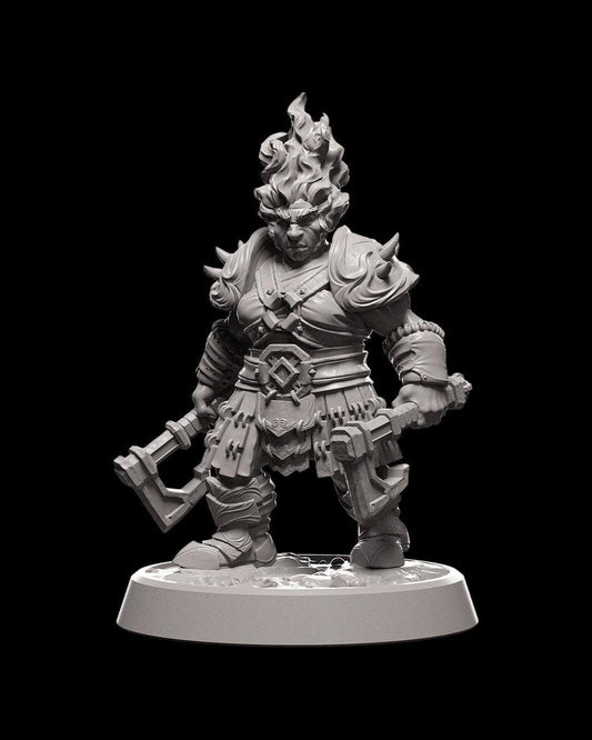 Ice and Fire - Female Fire Soldier -  - Miniature
