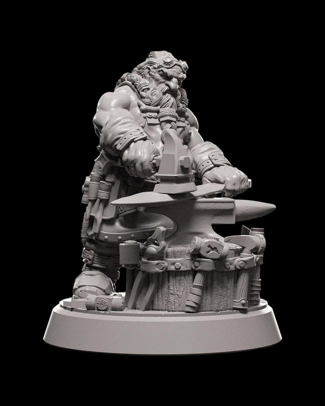 Ice and Fire - Dwarven Black Smith -  - Miniature
