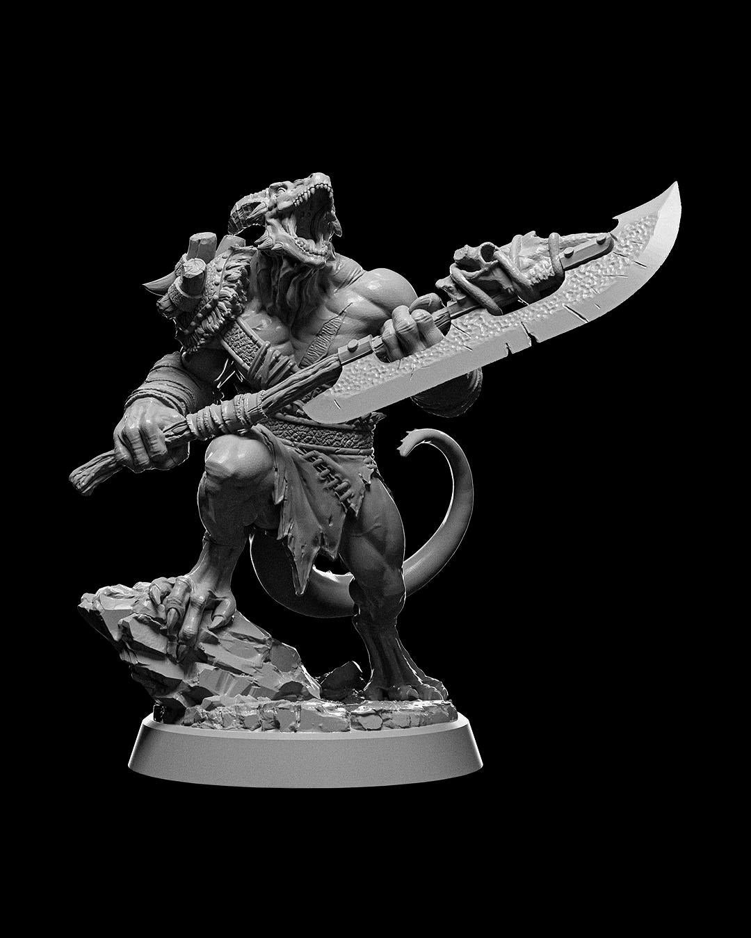 Dragon's Vault - Dragonfolk Warrior - Miniature
