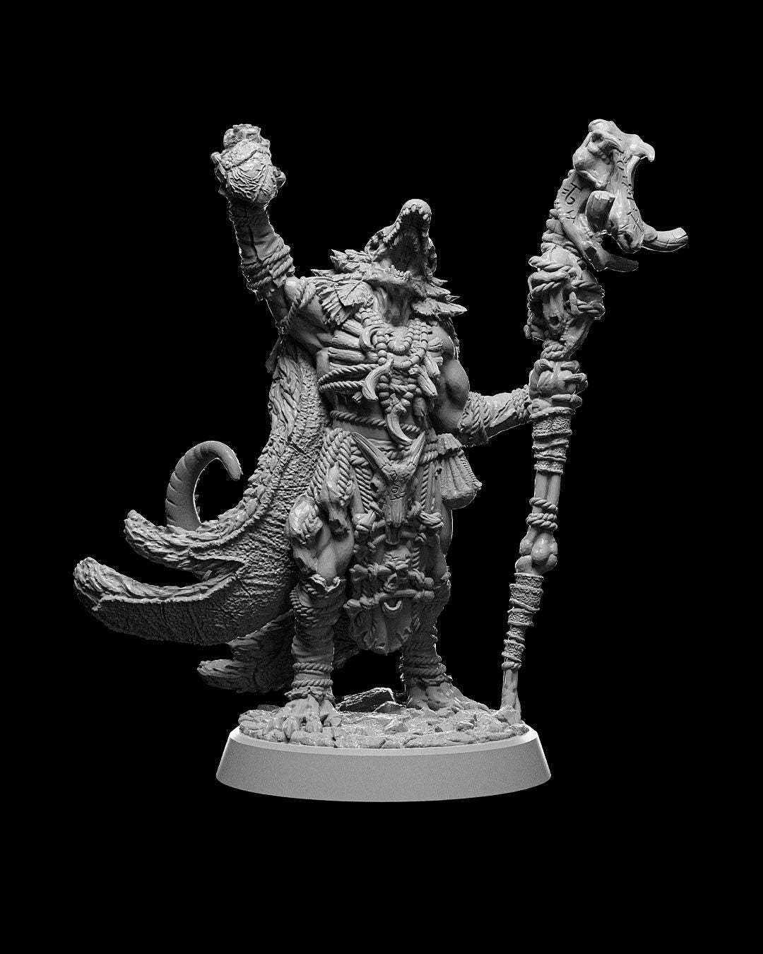 Dragon's Vault - Dragonfolk Shaman - Miniature