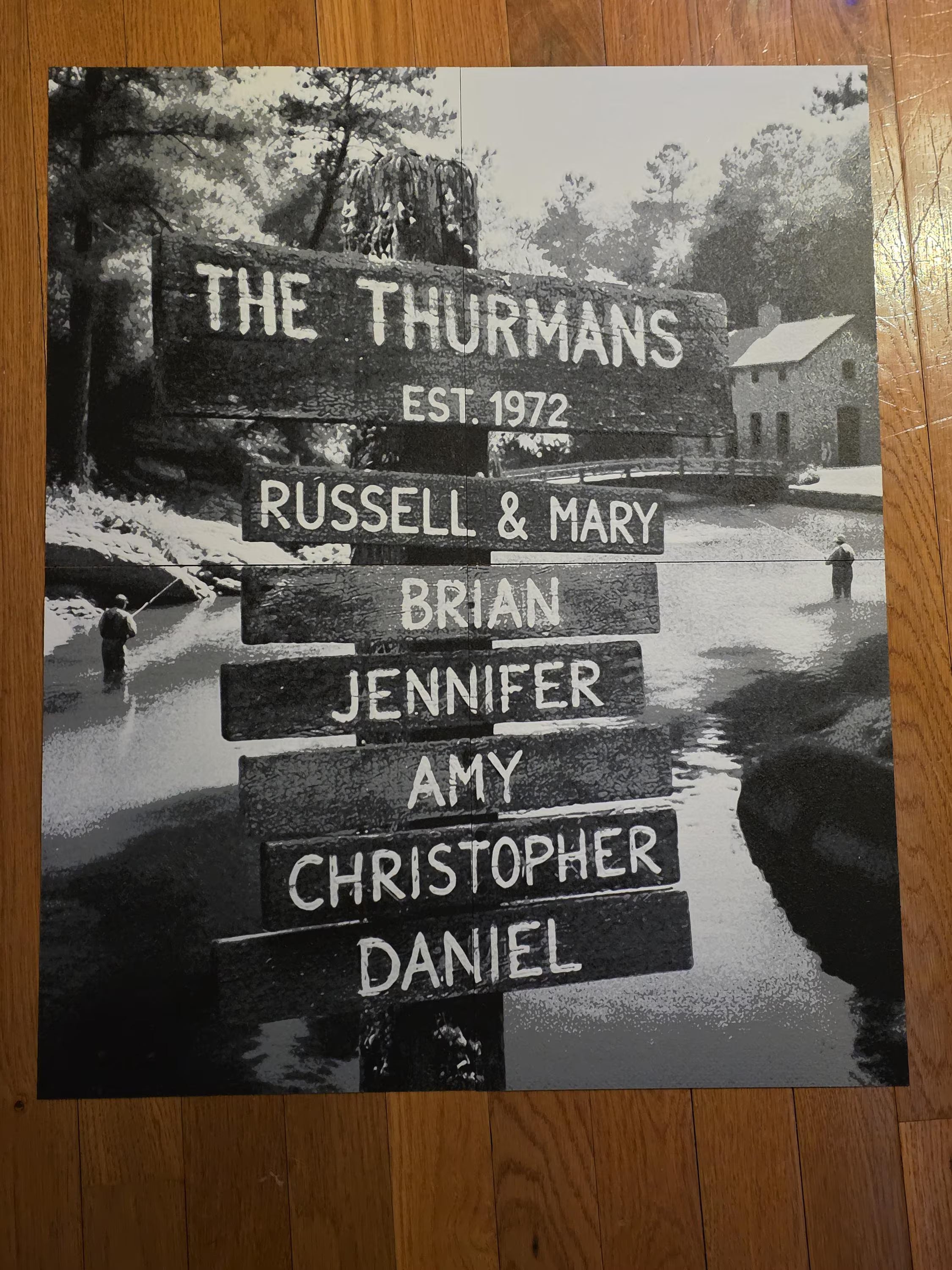 Custom Family Street Sign Digital Image and HueForge