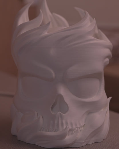 3D Printed Skull Sphere - Table Lamp - Printed in PLA Plastic - RGB Color Changing Lighting - Remote control