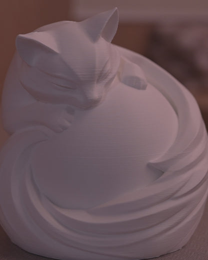 3D Printed Feline Sphere - Table Lamp - Printed in PLA Plastic - RGB Color Changing Lighting - Remote control